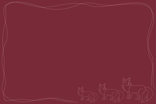 caprichoso zorro familia antecedentes con minimalista contorno ilustraciones en un profundo rojo superficie vector