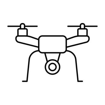 Minimalist Icon of a Drone with Four Propellers and Central Camera Design vector