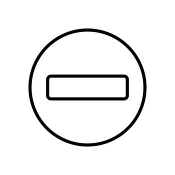 Simple Circle Icon Featuring a Horizontal Line Symbolizing Negation vector