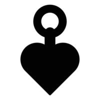 silueta de corazón colgante con lazo para joyería diseño y artesanía vector