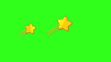 amarillo estrellas moverse a través de un brillante verde fondo, creando un animado y energético animación con suave transiciones y juguetón movimiento video