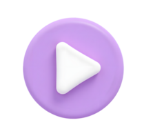 suave 3d jugar botón icono aislado en transparente antecedentes png