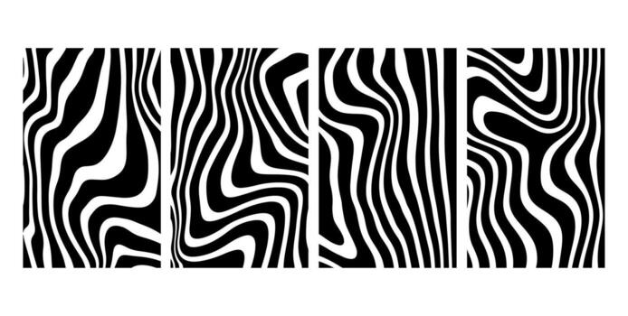 Set Of Abstract Retro Background with Colorful Lines vector