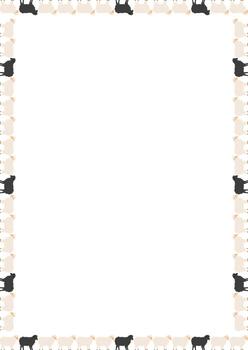 Cute sheep farm simple frame. Cute sheep cartoon animal with empty space for your text vector