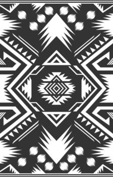 Geometric white pattern, ethnic Aztec, carpet pattern vector