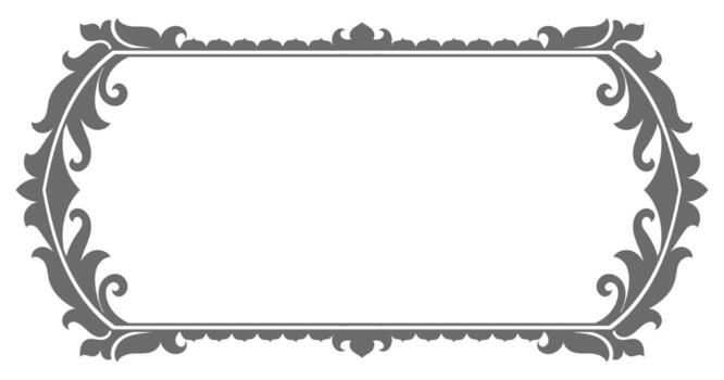 Black vintage frame, leaf frame, vintage scroll pattern card elements vector