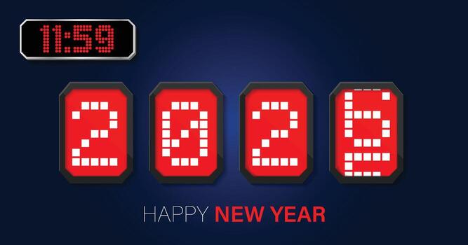 New Year 2026 Countdown with Digital Display vector
