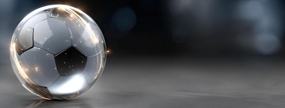 A shiny ball with a soccer ball inside photo