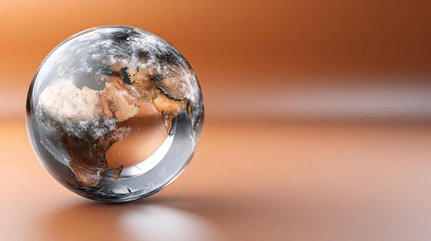 A globe with the earth inside it photo