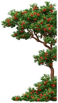 A bonsai tree with red berries on it photo