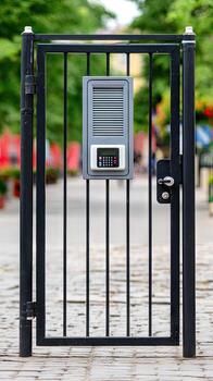A gate with a metal gate and a metal gate photo