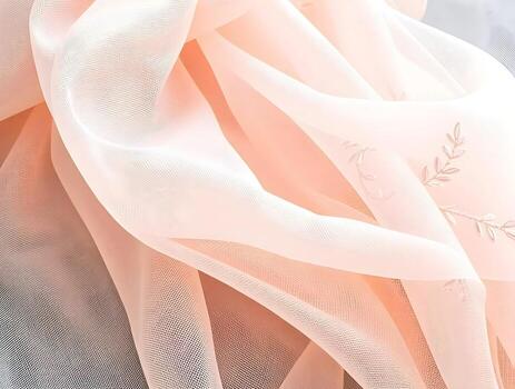 Peach Mesh Fabric Texture Elegant Netting Background for Design Projects photo