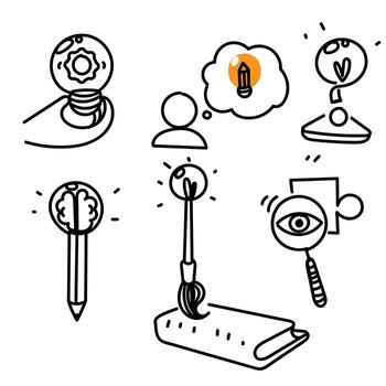 a set of icons depicting various objects vector