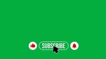 pop- upp Youtube prenumerera pop- upp tycka om klocka ikon knapp klickade animering rörelse grafisk med grön skärm bakgrund eller krom nyckel för youtuber video