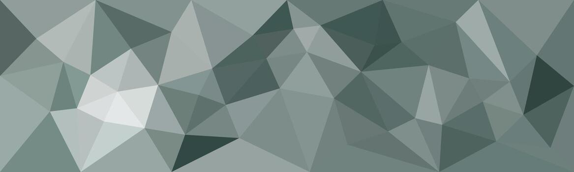 Low poly abstract background with various shades of green and gray triangles, forming a faceted geometric design with a cool and modern aesthetic. vector