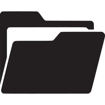 negro y blanco icono de un abierto archivo carpeta en transparente antecedentes vector