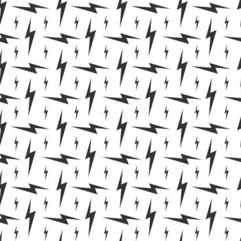 Repeating thunderbolt design. Seamless pattern of lightning bolt for weather and energy themes vector