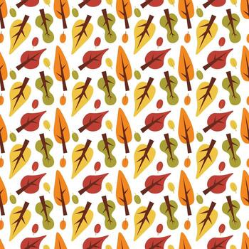 sin costura modelo para otoño. repitiendo antecedentes de estilizado otoño arboles y naturaleza vector