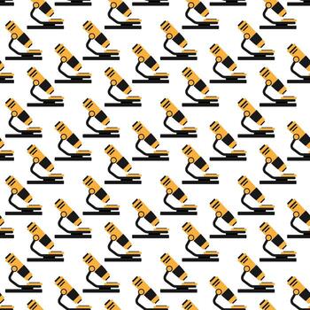 Seamless pattern for education, discovery, and scientific theme. Science microscope pattern vector