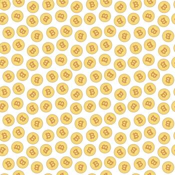 Cryptocurrency coin pattern. Seamless background with Bitcoin digital money vector