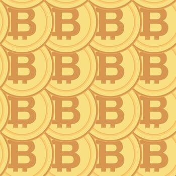 Digital cryptocurrency coins pattern. Bitcoin seamless design for fintech and blockchain vector