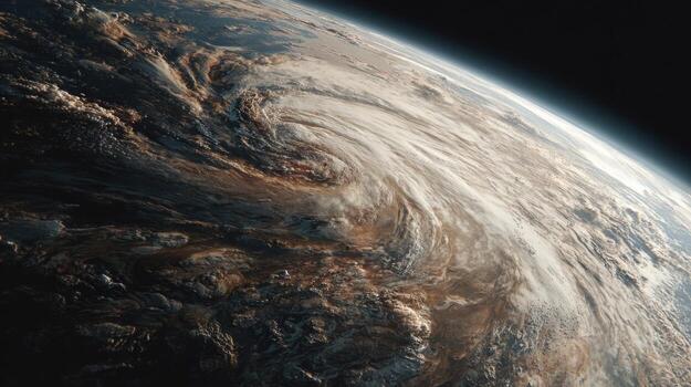 Satellite View of Earth Capturing Dynamic Storm Patterns and Weather Systems in Natural Colors from Space photo