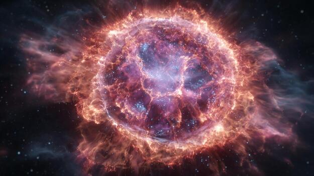 Stunning Cosmic Explosion in Deep Space Capturing the Beauty of Stellar Nebulae and Interstellar Clouds in Vibrant Colors photo