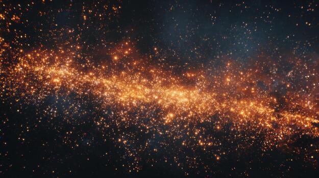 maravilloso ver de estrellado galaxia con brillante naranja y amarillo estrellas en contra oscuro cósmico antecedentes en profundo espacio foto