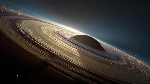 Stunning view of a black hole with luminous rings and cosmic elements showcasing the beauty of the universe in deep space photo