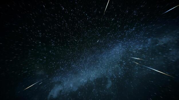Stunning Cosmic Background with Stars and Meteor Trails Against a Dark Night Sky in a Vast Universe Setting photo
