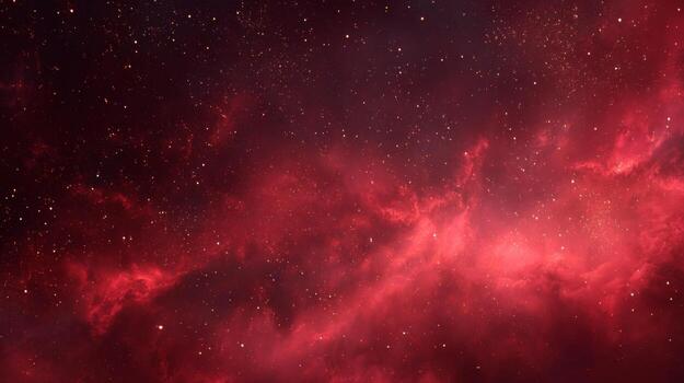 Vast and Beautiful Cosmic Landscape of Stars and Nebula in a Fiery Red and Pink Color Spectrum photo