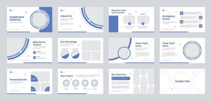 Minimal business company profile presentation template design and pitch deck slide template or sales guide slider, multipurpose template for presentation slide, flyer leaflet, and brochure. vector