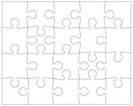 rompecabezas piezas rectángulo contorno. rompecabezas rompecabezas juego modelo con anglos. contornos rompecabezas piezas, ajustable y editable. vector