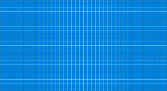 Blue graph paper template with grid pattern. Engineer blueprint page vector