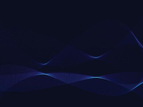 Abstract glowing wave lines on dark blue background. Futuristic technology concept. Suit for banner, poster, cover, brochure, flyer, website vector