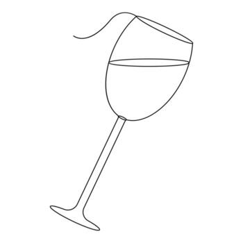 Elegant Simplicity Wine Glass in One Uninterrupted Line for Creative Use vector