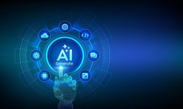 AI generation interface with hand vector