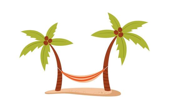 Hammock Between Palms vector