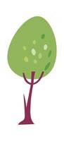Tree Plant Blooming Flat Illustration vector