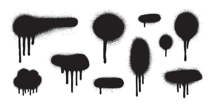 Ink drip graffiti blot with urban punk splatter and stencil marks. Smudge drop texture and rough spray shapes for expressive backgrounds. Ideal for edgy, raw or rebellious artwork vector