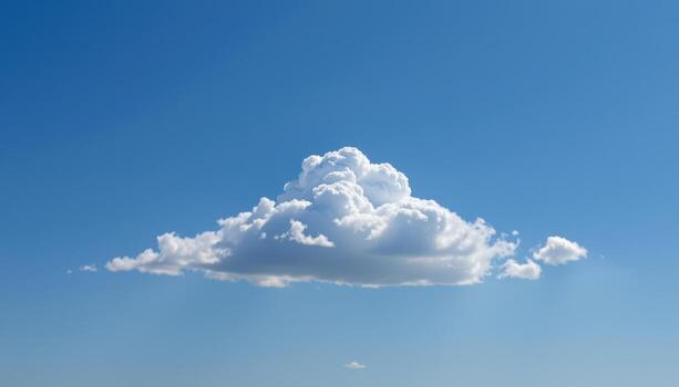 Soft White Clouds Floating in a Bright Blue Sky on a Sunny Day photo