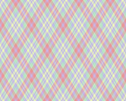 Pastel diagonal plaid pattern. Perfect for textile design, spring themes, or cheerful backgrounds. This soft, repeating texture offers a delicate and inviting aesthetic. vector