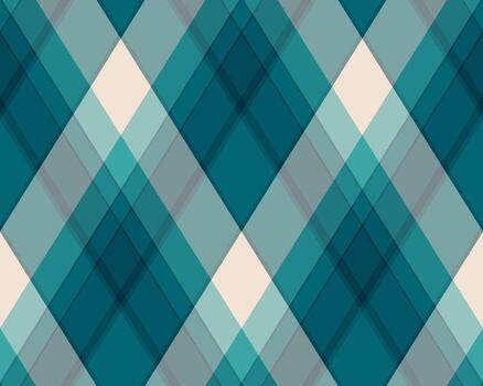 Abstract teal and cream diagonal plaid pattern. Modern geometric design ideal for backgrounds, textiles, or website design. vector