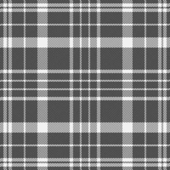 Elegant grayscale plaid pattern, ideal for textile design, web backgrounds, or stylish print projects. Its subtle texture and classic check design offer versatility and sophisticated visual appeal. vector