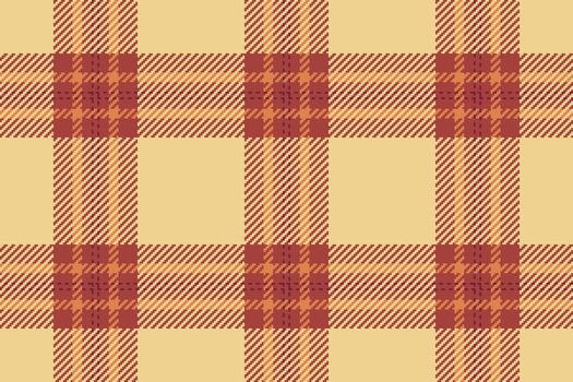 Warm plaid pattern with intersecting lines in rust and tan. A classic, textured design perfect for fallwinter textiles, backgrounds, and various creative projects. vector
