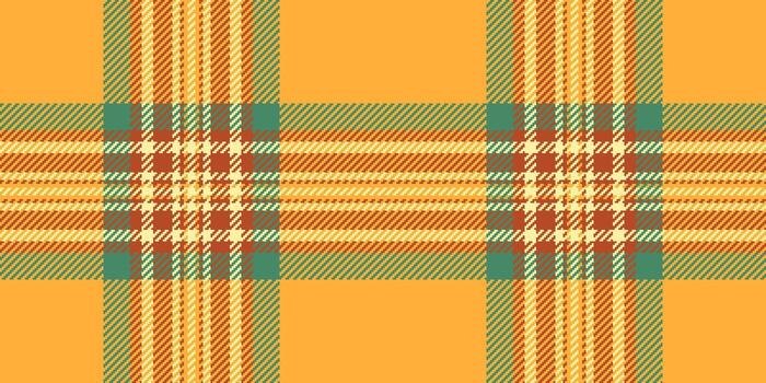 Vibrant autumnal plaid pattern in warm oranges, greens, and reds. Perfect for textile design, fallthemed projects, or creating a cozy, rustic aesthetic. vector