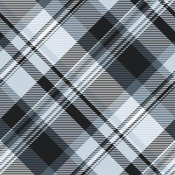 Sleek grayscale plaid pattern. Modern geometric design with intersecting lines creating a dynamic visual texture. Ideal for textile prints, website backgrounds, or stylish branding elements. vector