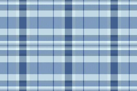 Classic blue plaid pattern background. Textile design with intersecting stripes. Use for fabric, paper, or digital projects. Seamless, versatile texture. vector