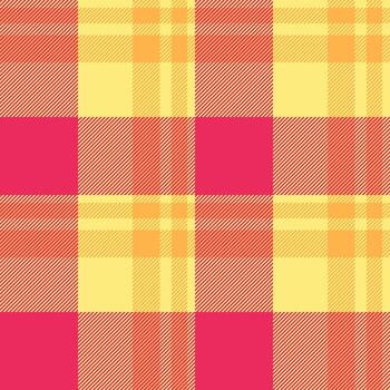 Vibrant plaid pattern with bold lines blocks of color. Perfect for backgrounds, textiles, or adding a cheerful touch to designs. Seamless texture. vector