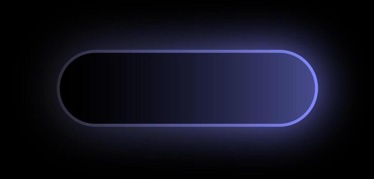 Glowing Neon Rounded Button UI Element with Purple Light Effect on Dark Background. Futuristic Tech Interface Style for App or Web Design. vector